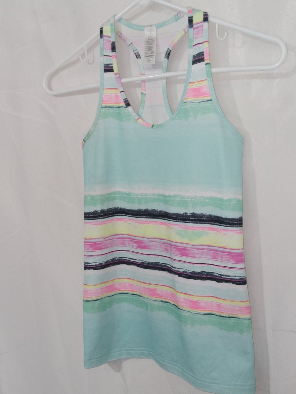 ivivva by Lululemon Tank Top Girls 10 Multicolor Stripe Racerback Athletic Yoga - Picture 3 of 10